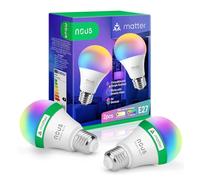 NOUS Lampadina Matter E27, Smart WIFI RGB, Compatibile con Alexa, Home Assistant, Apple HomeKit, Casa Intelligente, telecomando, Lampada LED che Cambia Colore, Llampadina RGB, WiFi 2,4 GHz