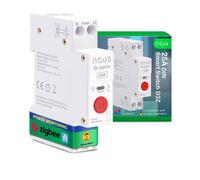 Interruttore DIN Zigbee Nous, Interruttore Intelligente da 25A con Monitoraggio Energetico, Compatibile con Zigbee2MQTT, Home Assistant, Alexa e Google Home, Telecomando App, Controllo Vocale