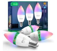 NOUS P4Z ZigBee Smart Bulb E14 RGB, 3 Pack, 450 lm, Dimmable LED Candle Light, 16 Million Colors, 2700K-6500K Tunable White, ZigBee 3.0, Works with Alexa & Google Home, ZigBee Hub Required
