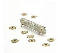 Nousaku Salvadanaio 5yen 50yen Giapponese Alluminio Artigianale Coinbank Fatto A