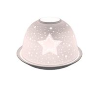 NOV8E Nordic Lights Portacandele a Cupola in Porcellana a Forma di Stella, proietta un'immagine 3D, da Utilizzare con Candela profumata, Luce a LED, luci Decorative per la Stanza, Paralume di Colore
