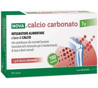 Nova argentia Nova Calcio Carbonato Integratore di Calcio Rinforzo Ossa e Denti - 100 Capsule