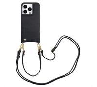 SELENCIA Nova Backcover con cordino e portacarte COVER per Apple iPhone 15 Pro, Nero