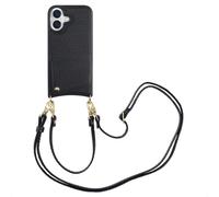 SELENCIA Nova Backcover con cordino e portacarte COVER per Apple iPhone 16, Nero