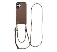 SELENCIA Nova Backcover con cordino e portacarte COVER per Apple iPhone 17, Marrone scuro