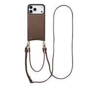 SELENCIA Nova Backcover con cordino e portacarte COVER per Apple iPhone 17 Pro Max, Marrone scuro