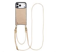 SELENCIA Nova Croco Backcover con cordino e portacarte COVER per Apple iPhone 17 Pro Max, Beige