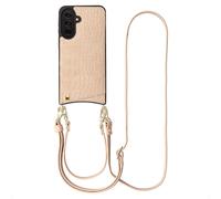 SELENCIA Nova Croco Backcover con cordino e portacarte COVER per Samsung Samsung Galaxy A37 (5G), Beige