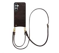 SELENCIA Nova Croco Backcover con cordino e portacarte COVER per Samsung Samsung Galaxy S25 FE, Marrone scuro