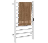 Nova Deco Scaldasalviette Elettrico Smart a 10 Barre con Timer e Display LCD in Acciaio Inox 45x11x80 cm colore Bianco - K755WT