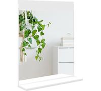Nova Deco Specchio Bagno da Parete Moderno con Mensola Portaoggetti in Vetro e MDF 50x12x60 cm colore Bianco - 0WTJ737