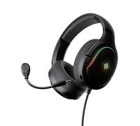 NOVA GAMING Borealis - Cuffie da gioco cablate con microfono rimovibile - Giochi di luce RGB - Accessorio Gamer leggero e confortevole - Compatibile con Multi Piattaforma (PC, PS4-5 e Switch) - Nero