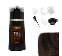 Nova Hair Dye Shampoo, Nova Hair Instant Dye Shampoo, Nova Hair Dye Shampoo, Trynova Hair Shampoo for Women and Men (Dark Brown)