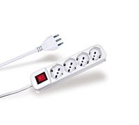 Nova Line CE31/4C Multipresa Polivalente con Interruttore On/Off Luminoso, Multicolore