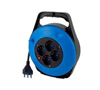 Nova Line Prolunga Elettrica Avvolgicavo da 5 Metri con 4 Prese Schuko e Spina 16A 3000W Blu