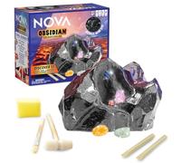NOVA Obsidian Excavation Lab by MindWare - Scava gemme vere, rocce e minerali, kit di scienze geologiche con strumenti, età 4+