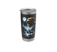 Nova Scotia Duck Tolling Retriever che ulula alla luna anni '90 Bicchiere termico in acciaio inox doppia parete