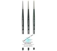 NOVA Serie 5575 - Pennello per Ritoccare Répique, Fibre Sintetiche, Set da 3 Pezzi, Verde, n. 000, 00, 0
