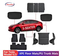 NovaAcc XPE Rilievo Del Piede Pad di Stoccaggio Anteriore In Pelle PU Tronco Zerbino Sinistra Destra Timone per Tesla Modello Y 3 2021 2022 2023 2024 Highland