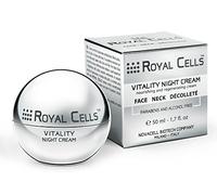 NOVACELL BIOTECH - Royal Cells Vitality Crema Notte con Roe Extract, Jojoba, Burro di Karité e Proteine della Seta - Idratante, Elasticizzante, Protettiva - Senza Parabeni e Siliconi - 50 ml