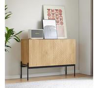 NovaFurnish Credenza con 2 ante e 3 cassetti, gambe in metallo, mobile TV, buffet, comò con design a linee (100 x 40 x 75 cm)