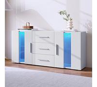 NovaFurnish Credenza per credenza, credenza, armadietto, armadio, TV, pannello basso, con 16 colori, luci a LED per sala da pranzo, soggiorno, 140 x 35 x 70 cm