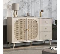 NovaFurnish Credenza per TV con ante e cassetti, credenza con ampio spazio di archiviazione offwhite crema, larghezza 120 cm