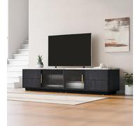 NovaFurnish Supporto per TV deluxe da 160 cm, per TV da 70", elegante grigio marmorizzato, gestione dei cavi, cassetti con funzione push-to-open