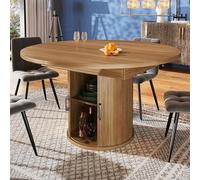 NovaFurnish Tavolo da pranzo allungabile, tavolo da pranzo, tavolo da cucina, balcone, tavolo da pranzo allungabile, tavolo da pranzo rotondo, allungabile verso ovale, 118-158 cm, può ospitare fino a