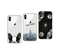 NOVAGO Custodia Compatibile con iPhone 10, iPhone X, iPhone XS Confezione di 3 custodie del Gel di Silicone Resistente (Pack#1)