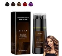 Novahair Natural Color Restoring Hair Shampoo for Gray Coverage and Beard - Quick, Easy, Long Lasting, Safe (Dark Brown)