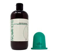NovaHerb Kit Completo Coppettazione | Olio da Bagno Delicato 1000 ml + Coppetta NovaCup | Lubrifica e agisce sulla cellulite | Con Amamelide, Mandorle e Ceramidi | Anche per pelli delicate