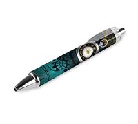 Novaj Penna a sfera a scomparsa con orologio da tasca a forma di ingranaggio antico, inchiostro nero, penna da lavoro per uomo e donna, 1 pezzo