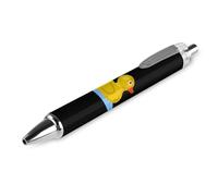 Novaj Penna a sfera con logo divertente a forma di paperella in gomma, retrattile, punta fine da 0,5 mm, scrittura fluida, per casa e ufficio