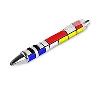 Novaj Penna a sfera retrattile stile Mondrian, per uomo e donna, regalo per ufficio, 1 pezzo