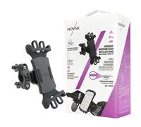 NOVAK Supporto moto da manubrio universale per smartphone con fascia eleastica