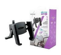 NOVAK Supporto Universale Smartphone 2-in-1 per Moto/Bicicletta: Montaggio su Manubrio (22-35mm) o Specchietto (Asta 10mm) | Rotazione 360° e Massima Stabilità
