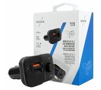 NOVAK Trasmettitore Bluetooth 5.3 per Auto, Adattatore FM con Porta Type-C e Doppia USB (3.1A), Microfono Integrato per Chiamate Vivavoce e Assistente Vocale