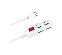 NOVALINE MULTIPRESA CON INTERRUTTORE - 2 SCHUKO + 4 BIVALENTI 10/16A / SPINA 16A - BLISTE