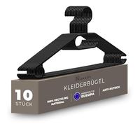 Novaliv 10 grucce appendiabiti nere | Gancio girevole a 360° | Scanalature antiscivolo | Per camicie, bluse, gonne, vestiti, jeans | Salvaspazio | 100% plastica riciclata
