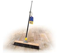 Novaliv 1x Scopa con setole morbide 50 cm | Scopa con manico telescopico | Miscela di crine di cavallo nero | Scopa per cortile e terrazzo