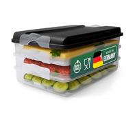 Novaliv 3 contenitori salvafreschezza piccoli con 1 coperchio, impilabili per frigorifero e congelatore, set di contenitori per salumi, formaggi, frutta, verdura, contenitore per lattine