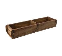 Novaliv Cassetta in legno vintage, 58 x 15 x 10 cm, a forma di mattone, grande, a due camere, multiuso, in legno riciclato, ogni forma è un pezzo unico