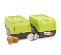 Novaliv Contenitore per patata, 2 pezzi, 5 l, verde, per verdure, impilabile
