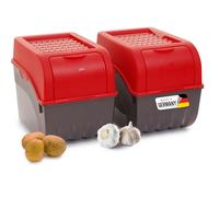 Novaliv Contenitore per patate | 2x grande 9L | ROSSO | Contenitore per patate | Contenitore per verdure impilabile Scatola per cipolle Contenitore per patate Cesto per frutta Contenitore per patate