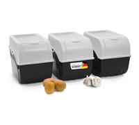 Novaliv Contenitore per patate | 3x grande 9L | Bianco | Contenitore per patate | Contenitore per verdure impilabile | Scatola per cipolle | Scatola per patate | Contenitore per frutta | Scatola per