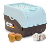 Novaliv Contenitore per patate | medio 5L | TURCHESE | Contenitore per patate | Contenitore per verdure impilabile | Scatola per cipolle | Scatola per patate | Cestino per frutta | Scatola per patate