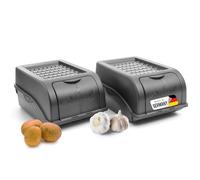 Novaliv ePotato & Storage 2 contenitori piccoli da 3,5 l, colore grigio antracite, impilabili per cipolle e verdure, contenitore per alimenti