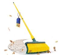 Novaliv - Scopa ad artiglio, 30 cm, in legno con manico telescopico, setole curve, scope da giardino, 1 pezzo con manico