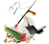 Novaliv Scopa con manico telescopico, scopa da giardino e paletta zincata